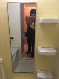 引越し入居前 1ldk マンション まるごとハウスクリーニングパック 鹿児島県姶良市　作業完了　浴室・鏡